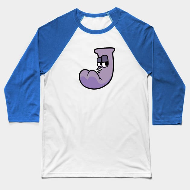 J | Alphabet Lore Baseball T-Shirt by Mike Salcedo